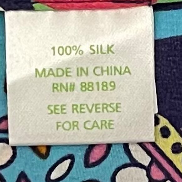 Lilly Pulizer Large Sevita Printed Silk Tunic in Bright Navy Out There NWT - Picture 7 of 8